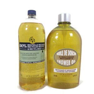 L'Occitane Almond Shower Oil & Refill Duo Set 16.9OZ / 500ML NIB
